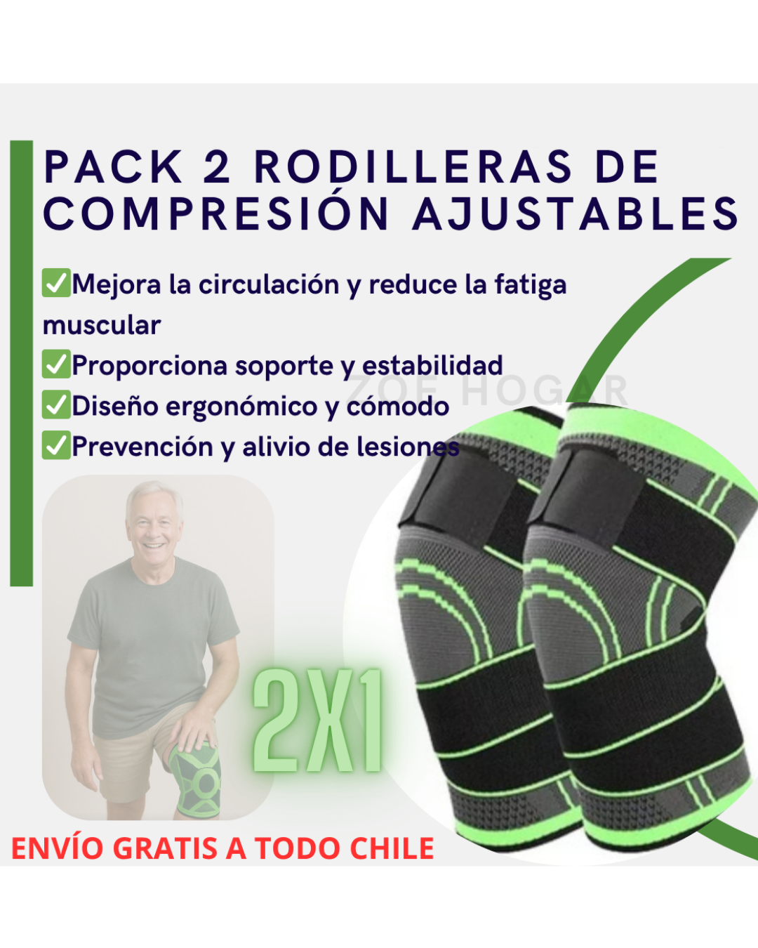 Elite Support™ - Pack 2x1: Rodillera de Compresión Ajustable🦵