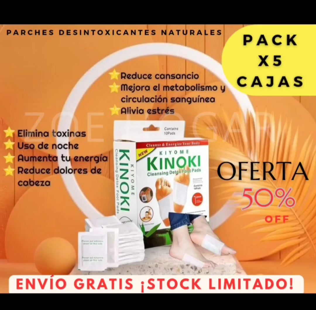 PARCHES DESINTOXICANTES Kinoki© - PACK DE 5 CAJAS 🎁+ Envío Gratis