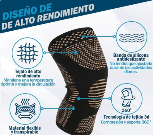 Rodillera Ortopédica y Deportiva de compresión de cobre + Envío Gratis