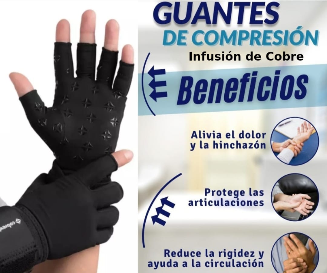 Guantes de Compresión de Cobre ¡Incluye 2 Muñequeras🎁!
