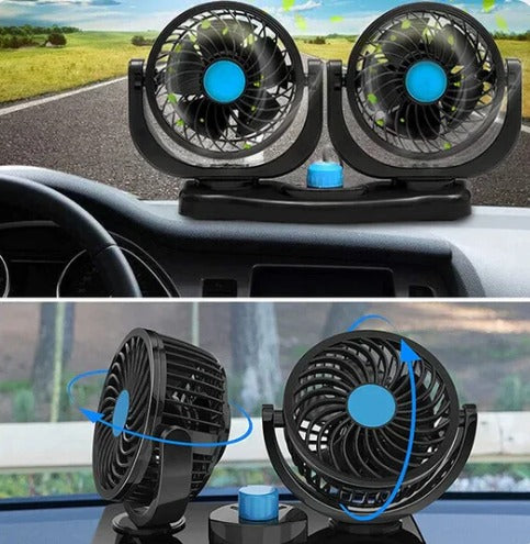 Ventilador Doble Cabezal 360 para Auto + Envío Gratis