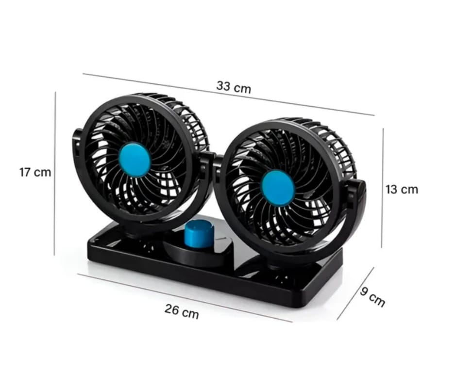 Ventilador Doble Cabezal 360 para Auto + Envío Gratis