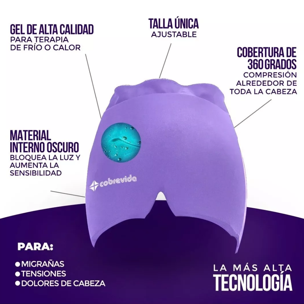 Gorro Gel Terapéutico - Alivio del dolor Migraña + Envío Gratis
