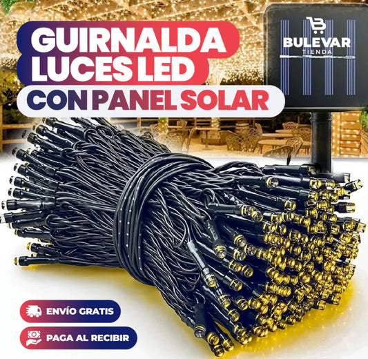 Guirnalda Luces de Navidad con Panel Solar + Envío Gratis