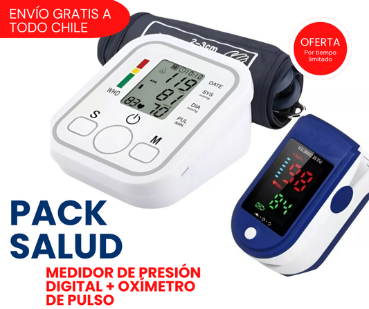 Pack Salud en Casa: Oxímetro + Tensiómetro Digital