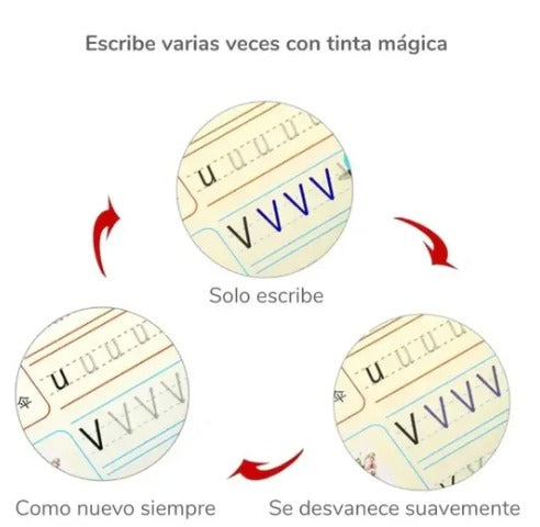 📚Set de Caligrafía Montessori - 4 Cuadernos Mágicos Reutilizables + Envío Gratis