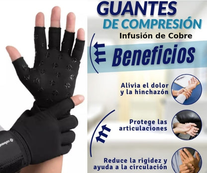 Guantes de Compresión de Cobre ¡Incluye 2 Muñequeras🎁!