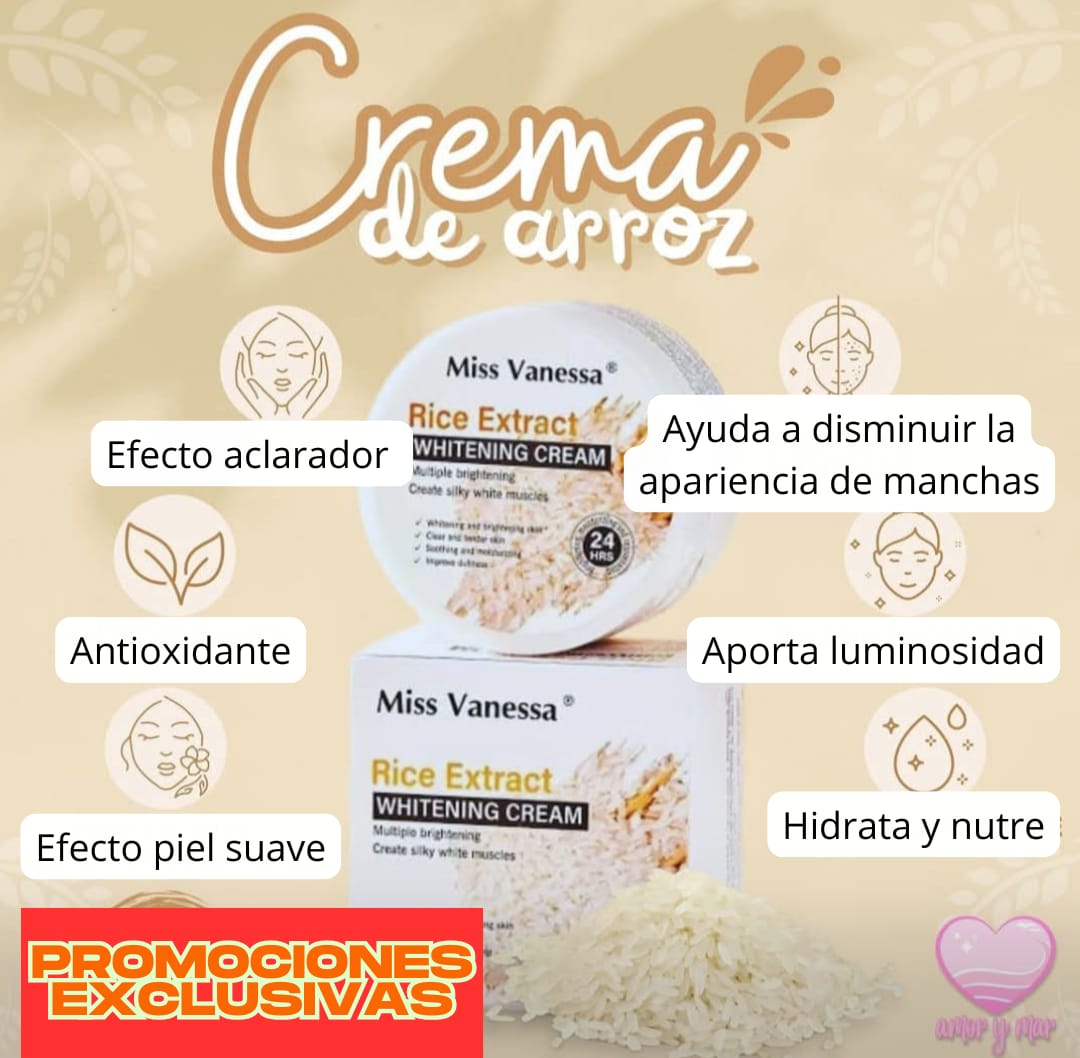 Crema Iluminadora de arroz – Efecto aclarador